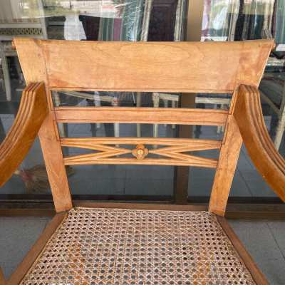 4 early 20th Century Dutch Colonial style teak armchairs