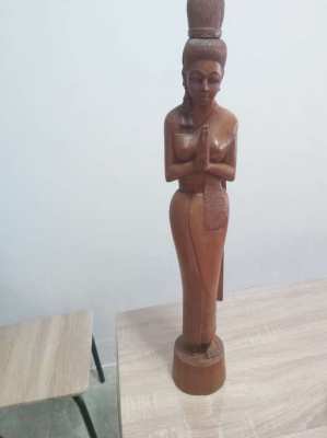 Large handcarved wood  Thai statue 31