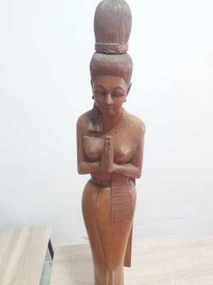 Large handcarved wood  Thai statue 31