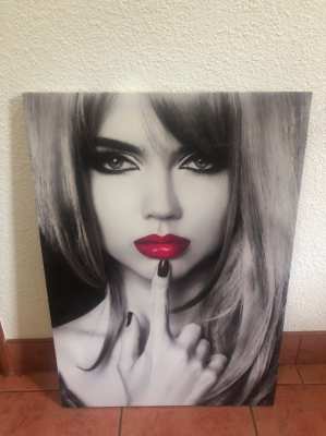 Canvas painting woman wall decoration, 2 canvas 