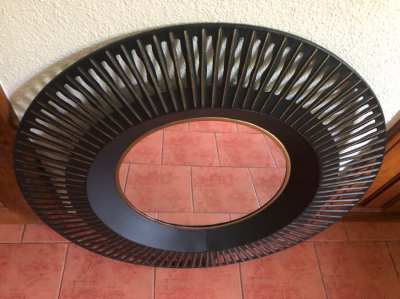 Mirror round, wall mirror with frame, decoration 