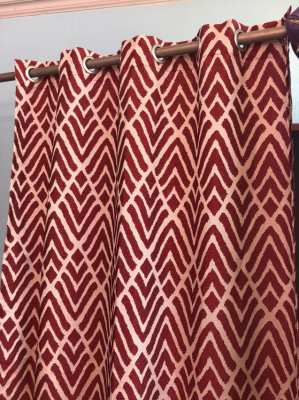 Curtain with eyelets red / white opaque 2,20m x 1,33 m ,.Free Shipping