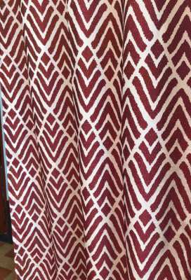 Curtain with eyelets red / white opaque 2,20m x 1,33 m ,.Free Shipping