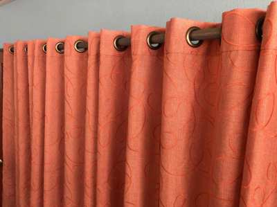 4 Curtains with eyelets, orange1,38mx2,20m,slightly translucen.