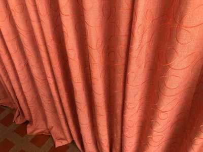 4 Curtains with eyelets, orange1,38mx2,20m,slightly translucen.