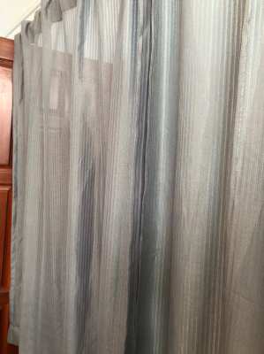 2Curtains with loops in grey,1,38m x 1,60m, translucent,.REDUCED