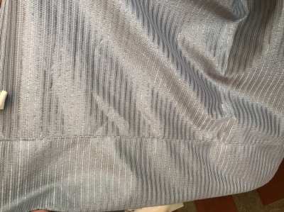 2Curtains with loops in grey,1,38m x 1,60m, translucent,.REDUCED