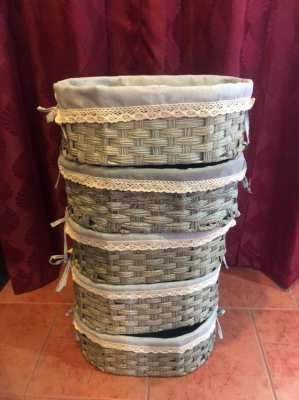 Storage basket light grey, 5 baskets 