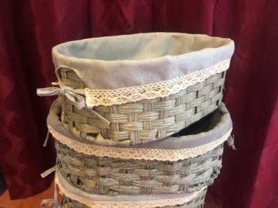 Storage basket light grey, 5 baskets 