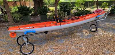 BIC Java sit on top kayak and trailer