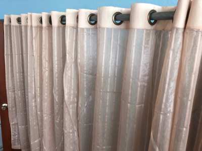 4Curtains 1,60mx1,38m 4pieces, with eyelets,translucent.--REDUCET--