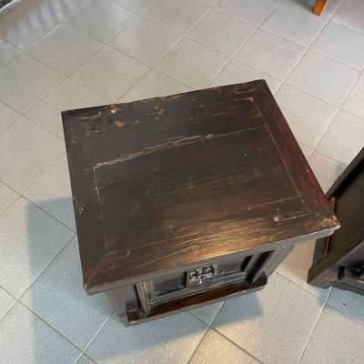 A pair of Chinese Qing Dynasty period bedside cabinets