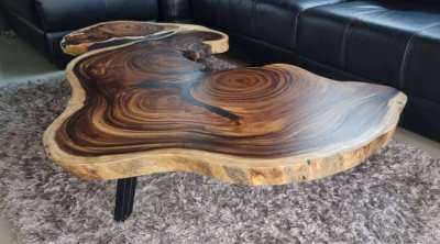  New Solid acacia log coffee table unique and beautiful amazing center