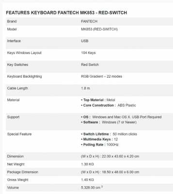 Fantech MK853 Mechanical Keyboard