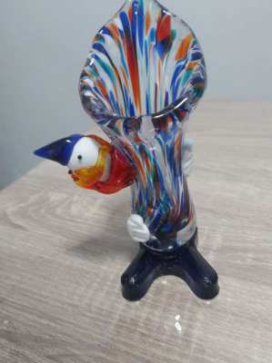 Beautifull multicoloured Murano clown vase 7.5