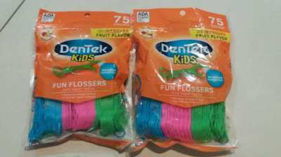 NEW DENTEK, KIDS FUN FLOSSERS, WILD FRUIT, 75 FlOSS PICKS