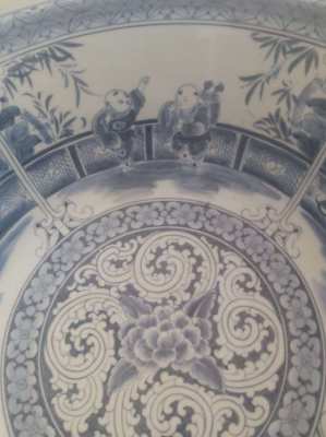 Massive old chinese blue/white bowl 15