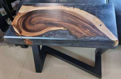  NEW  ACACIA HARDWOOD BLACK  RIVER TABLE