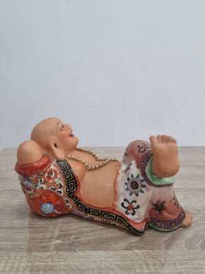 Gorgeous chinese porcelain reclining happy Budha/maitreya 12