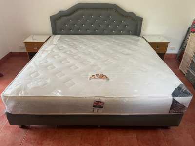  Bed King size,6Feet-with high quality mattress NEW, 2 Nightsstands,