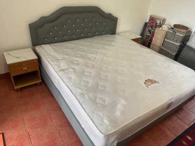  Bed King size,6Feet-with high quality mattress NEW, 2 Nightsstands,