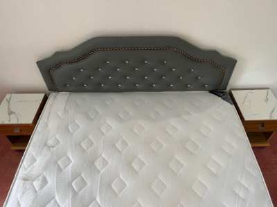  Bed King size,6Feet-with high quality mattress NEW, 2 Nightsstands,