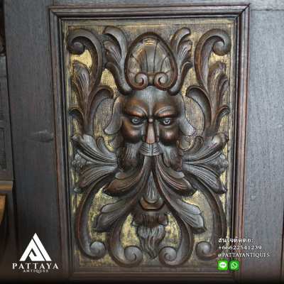 Antique carved church bench