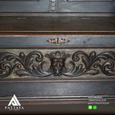 Antique carved church bench