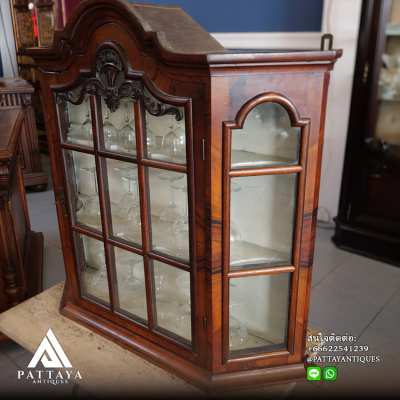 Antique Dutch hanging display cabinet