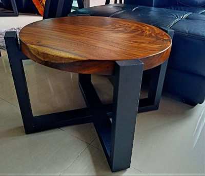 NO. 18  NEW IRON AND ACACIA HARDWOOD COFFEE/SIDE TABLE FREE DELIVERY