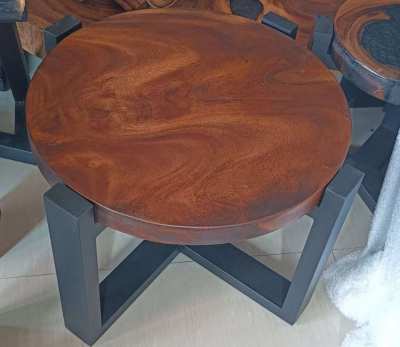 NO22NEW IRON AND ACACIA HARDWOOD COFFEE/SIDE TABLE FREE DELIVERY