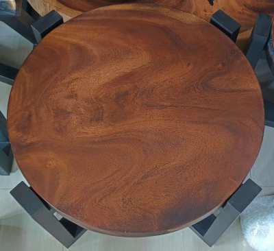 NO22NEW IRON AND ACACIA HARDWOOD COFFEE/SIDE TABLE FREE DELIVERY