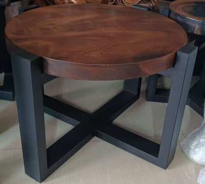 NO22NEW IRON AND ACACIA HARDWOOD COFFEE/SIDE TABLE FREE DELIVERY