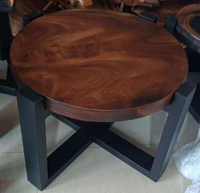 NO22NEW IRON AND ACACIA HARDWOOD COFFEE/SIDE TABLE FREE DELIVERY