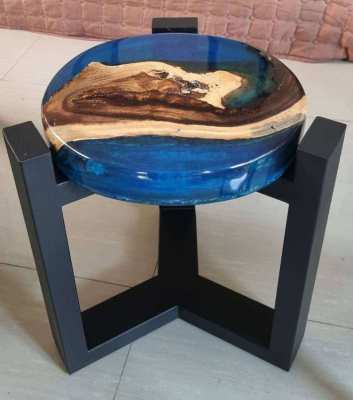 NO.28  NEW  ACACIA HARDWOOD BLUE ISLAND RIVER TABLE