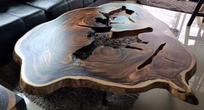 NO .33  Huge New Solid acacia log coffee table unique and beautiful 