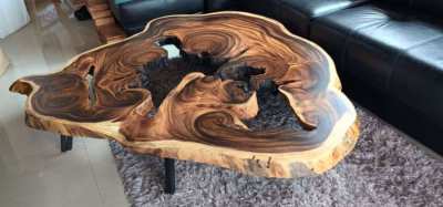 NO .33  Huge New Solid acacia log coffee table unique and beautiful 