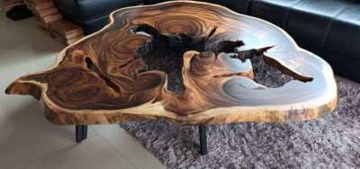 NO .33  Huge New Solid acacia log coffee table unique and beautiful 