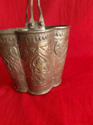 Vintage Thai Bucket showing Budha believed to be a teapot holder