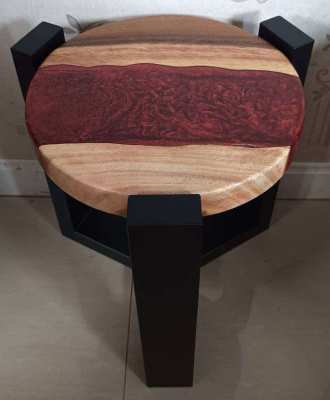 NO.16 NEW ACACIA HARDWOOD RED LAVA ISLAND RIVER TABLE 