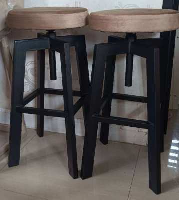 NO 42  10% OFF NEW ADJUSTABLE, SWIVVEL, HEAVY SOLID ACACIA STOOLS