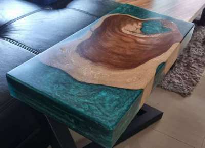 NO.44  NEW  HARDWOOD GREEN  RIVER TABLE FREE DELIVERY