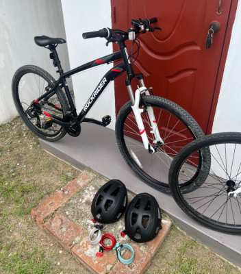 2 mountain bikes & accessories for sale