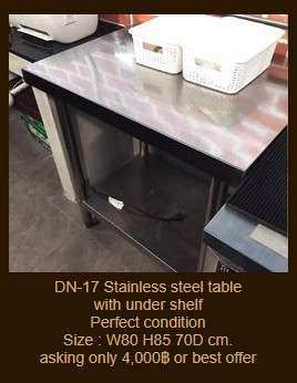 DN-17 stainless steel table with under shelf