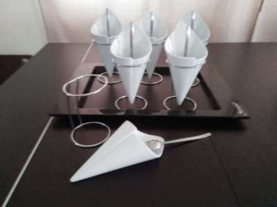 6-piece ice cream service and spoons