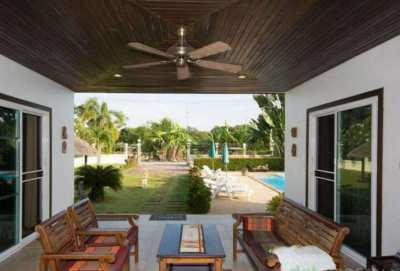 New price 5,975,000 THB for a 3 bedroom pool villa close to the beach!