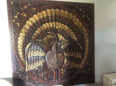 Massive Wood Teak Wall Decoration 180cm x 183cm