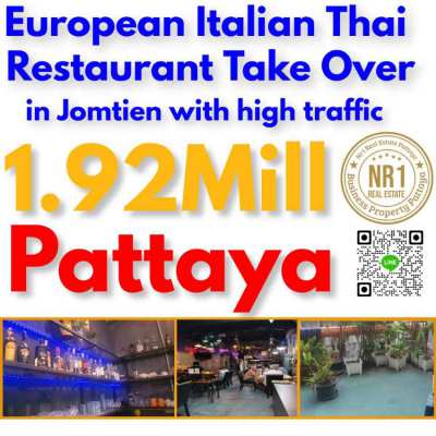 European Italian Thai Restaurant for Takeover in Jomtien