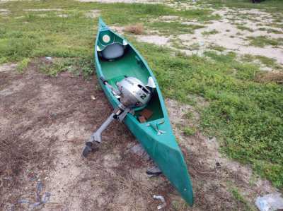 Fiberglass Canoe 5.5m long  + Honda 2hp 4 stroke - cool set for SALE