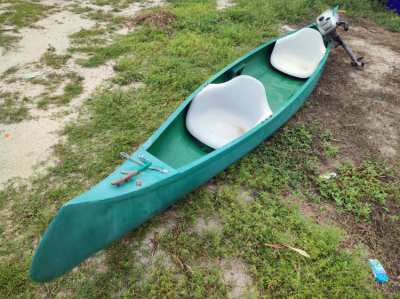 Fiberglass Canoe 5.5m long  + Honda 2hp 4 stroke - cool set for SALE